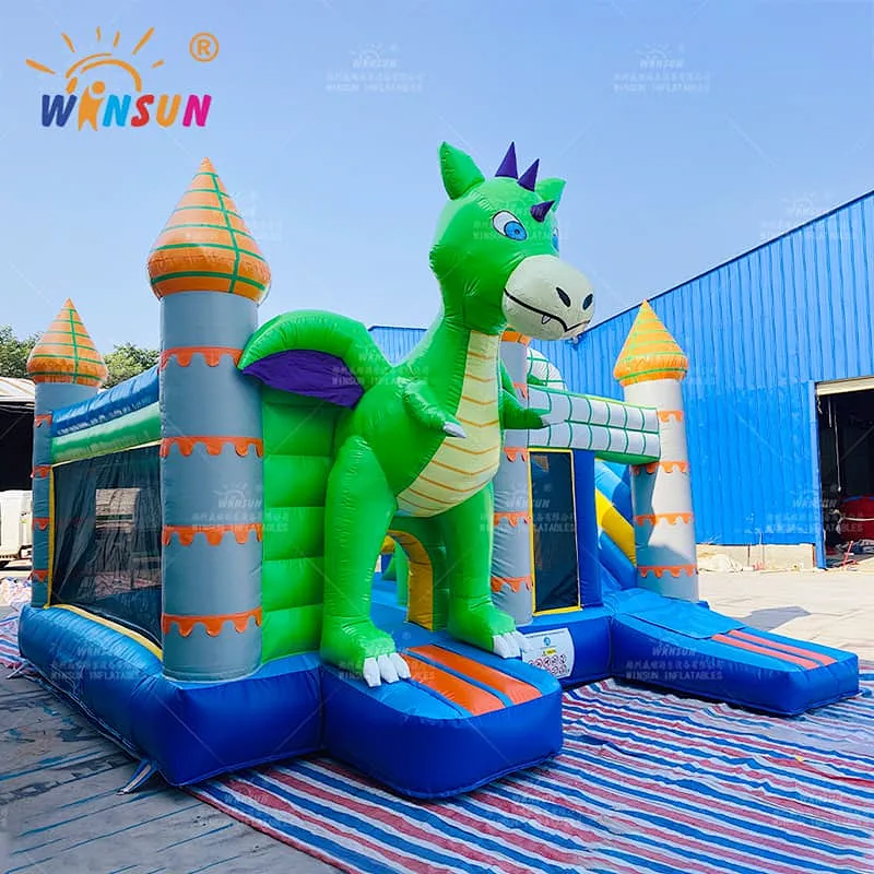 Dinosaur Theme Inflatable Jumping Castle with slide