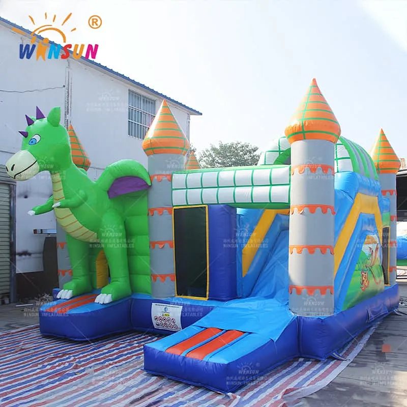 Dinosaur Theme Inflatable Jumping Castle with slide