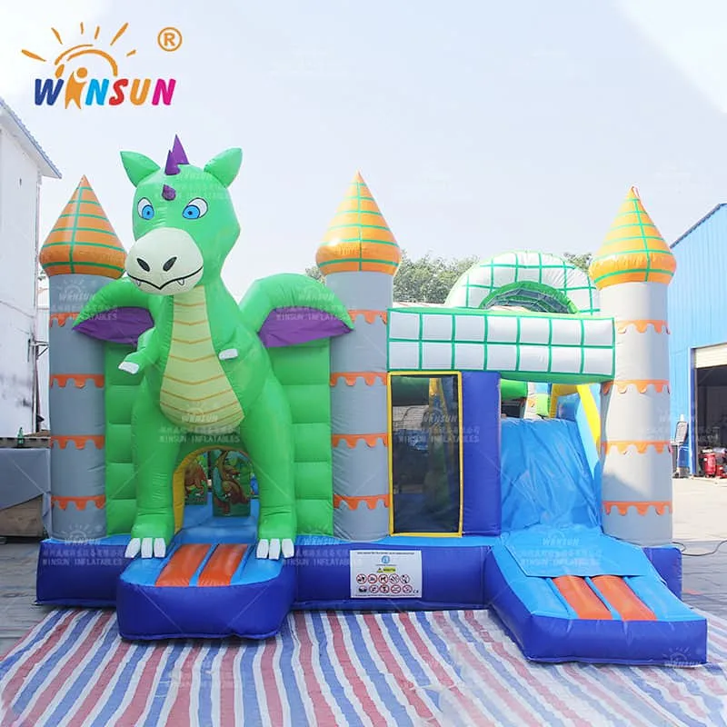 Dinosaur Theme Inflatable Jumping Castle with slide