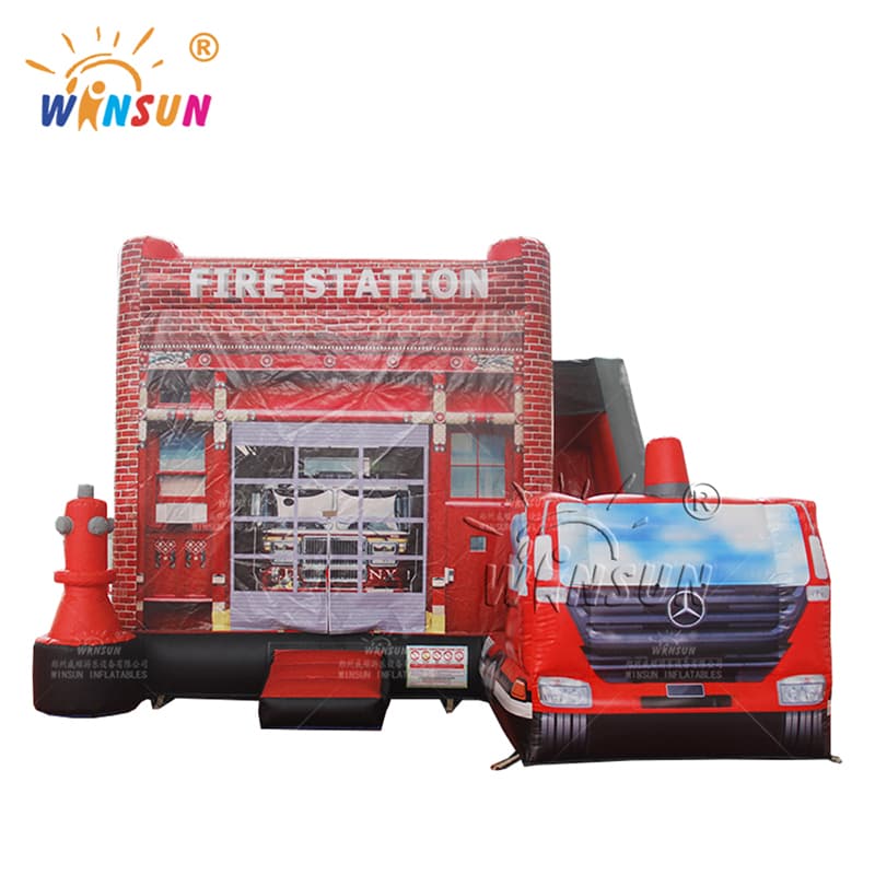 Fire Station theme Inflatable Combo Twister game