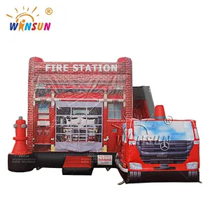 Fire Station theme Inflatable Combo Twister game