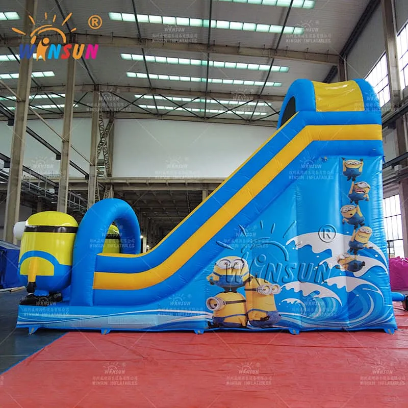 Commercial Inflatable Dry Slide Custom Minions Theme
