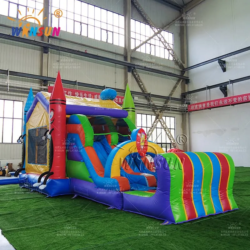 Inflatable Crayon Combo Dry Slide