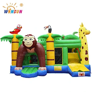 Monkey Inflatable Jumping Castle with slide
