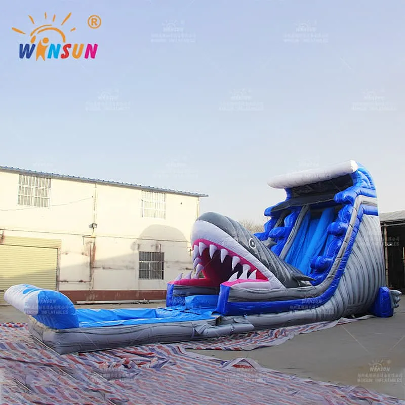 Shark Dual Lane Inflatable Water Slide