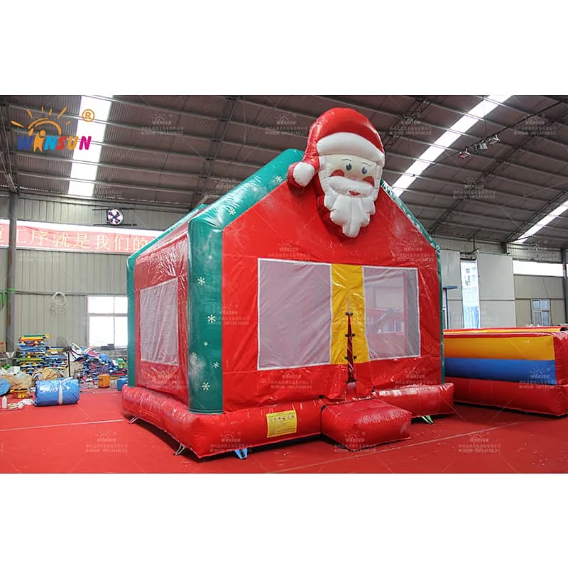 kids jumping castle, inflatable Santa Claus bouncer castle,Christmas bouncy house for kids