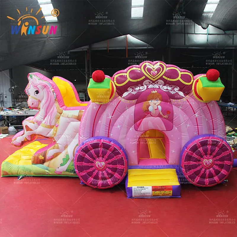 Princess Carriage Inflatable Bouncer with slide