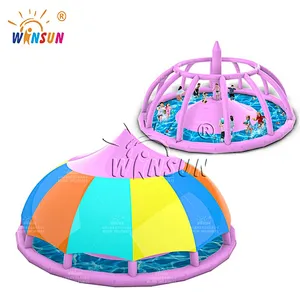Inflatable Water Dome Jumping Pillow w Roof