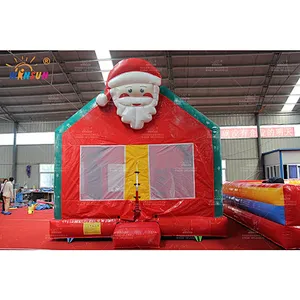 kids jumping castle, inflatable Santa Claus bouncer castle,Christmas bouncy house for kids