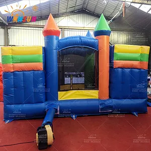 Dual Lane Inflatable slide with moonwalk