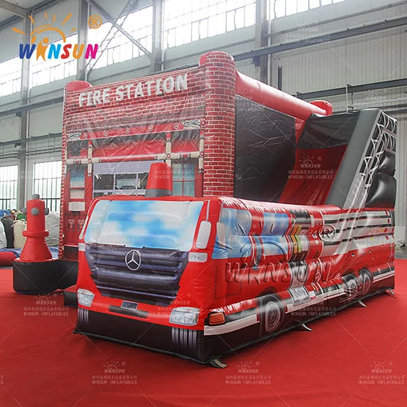Fire Station theme Inflatable Combo Twister game
