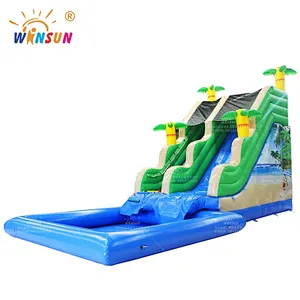Inflatable Water Slide with Air-tight pool for Beach