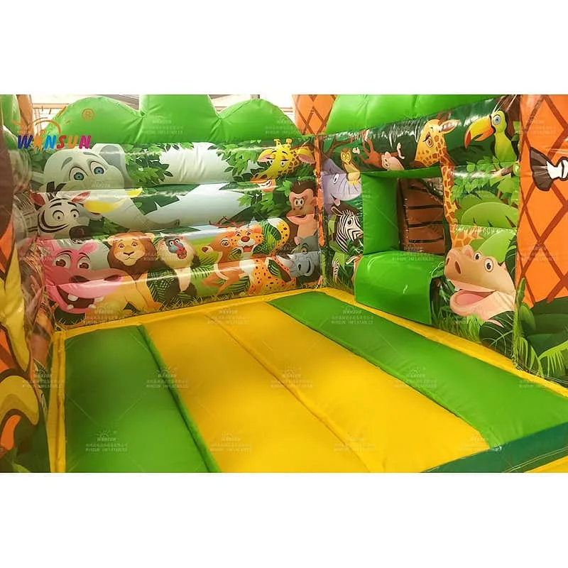 Jungle animal jumping castle