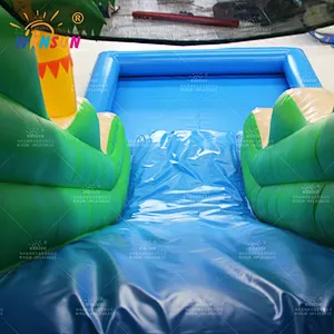 Inflatable Water Slide with Air-tight pool for Beach