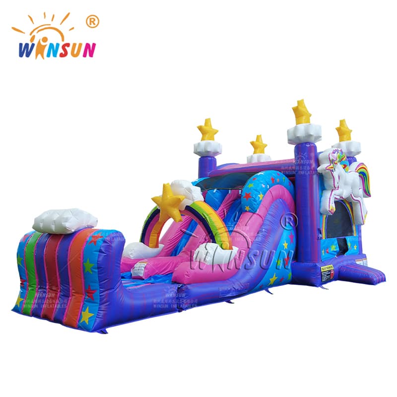 Unicorn Inflatable Jumping Castle with Dry Slide