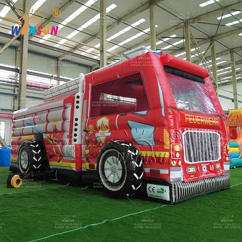 Fire Truck Inflatable Obstacle Course
