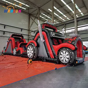 Commercial Inflatable Obstacle Course Crazy Racing Car theme