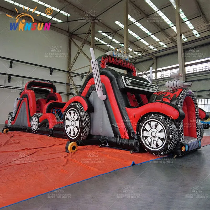 Commercial Inflatable Obstacle Course Crazy Racing Car theme
