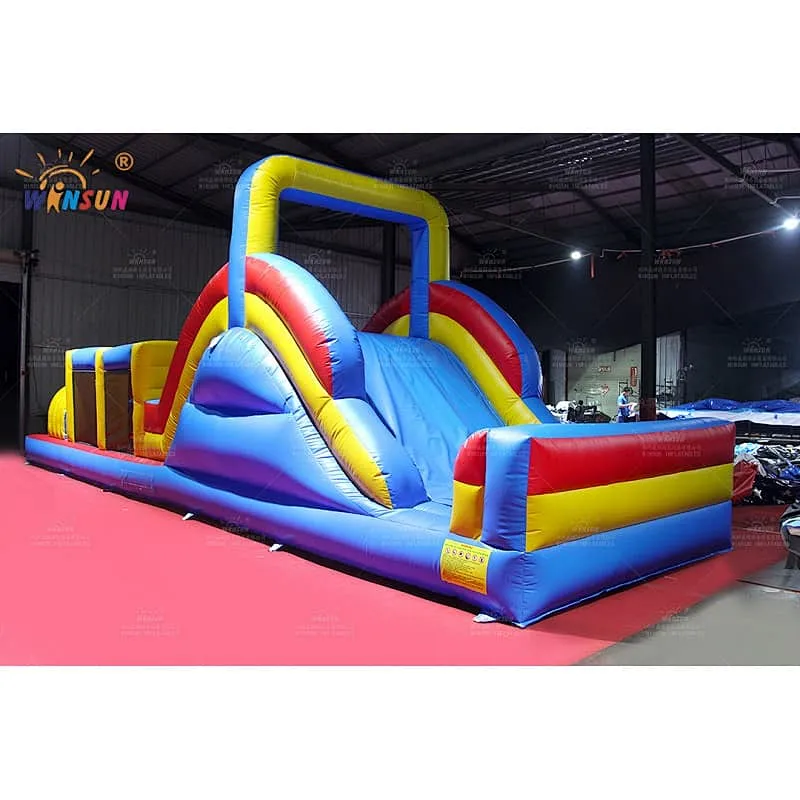 Inflatable Obstacle course with slide