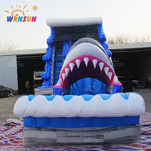 Shark Dual Lane Inflatable Water Slide