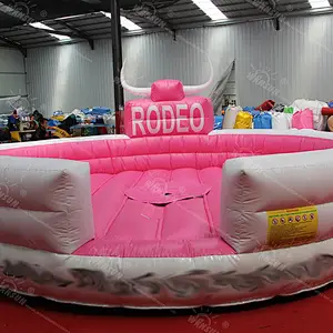 Mechanical bull game with safety mat