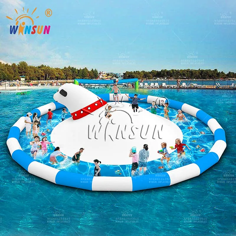 Polar Bear Inflatable Water Dome Jumping Pillow