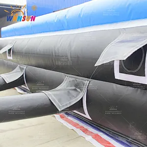 Inflatable safety mat drop zone