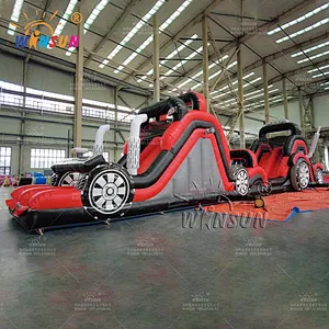 Commercial Inflatable Obstacle Course Crazy Racing Car theme