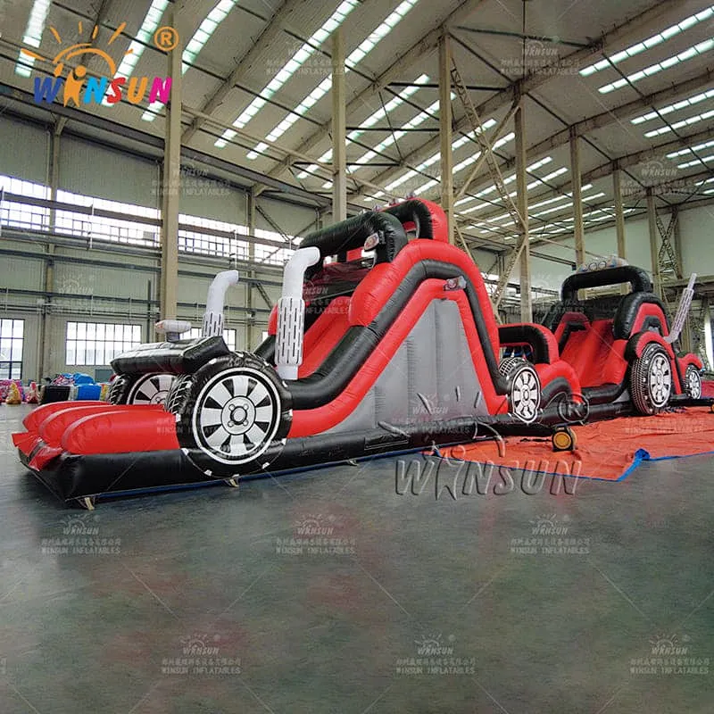 Commercial Inflatable Obstacle Course Crazy Racing Car theme