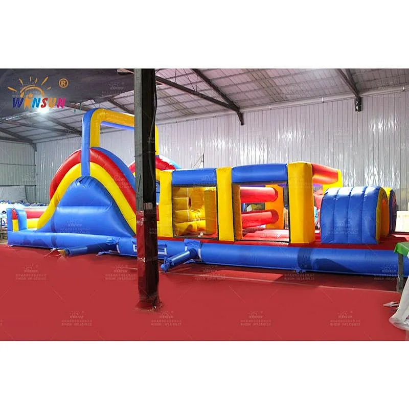 Inflatable Obstacle course with slide