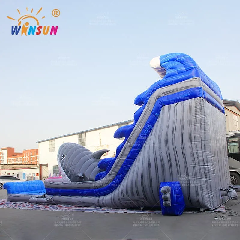 Shark Dual Lane Inflatable Water Slide