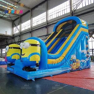 Commercial Inflatable Dry Slide Custom Minions Theme