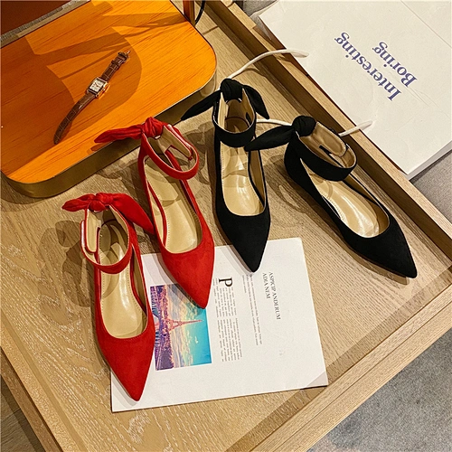 101486  DEleventh woman shoesNew pointed solid color Suede high heels for women