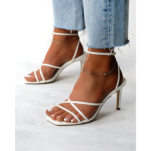 2021 Fashion Women's Shoes Pumps Pointed Open Toe High Heels Ankle Strap Stilettos for Ladies in Spring Summer Autumn