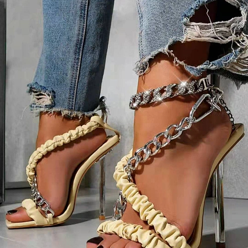 101970 DEleventh woman shoes European and American foreign trade new design fashion new style metal Stiletto Sandals