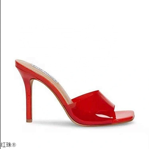 112273 DEleventh shoes PVC Jelly Sandals Peep Toe High Heel Women Transparent Slippers Thin Heel Clear Sandals Ladies Summer