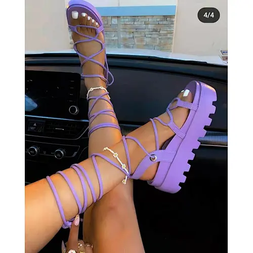 Hot sale womens strappy sandals trendy open-toe beach shoes 2021 summer new arrival platform women sandals female
