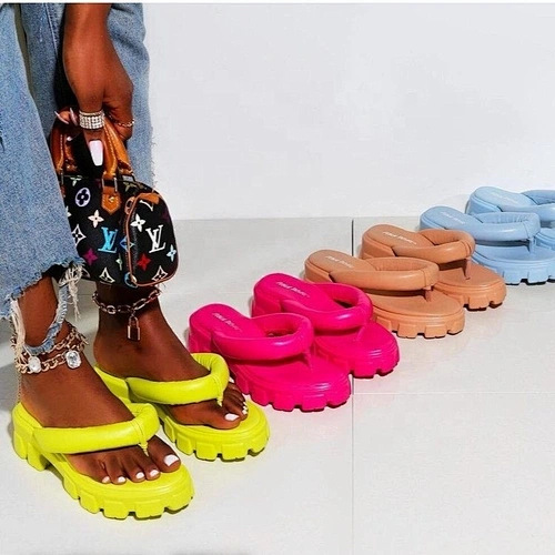 115073 Deleventh shoes factory hot sale designer slippers high quality slippers waterproof platform flip flop women shoes 2022