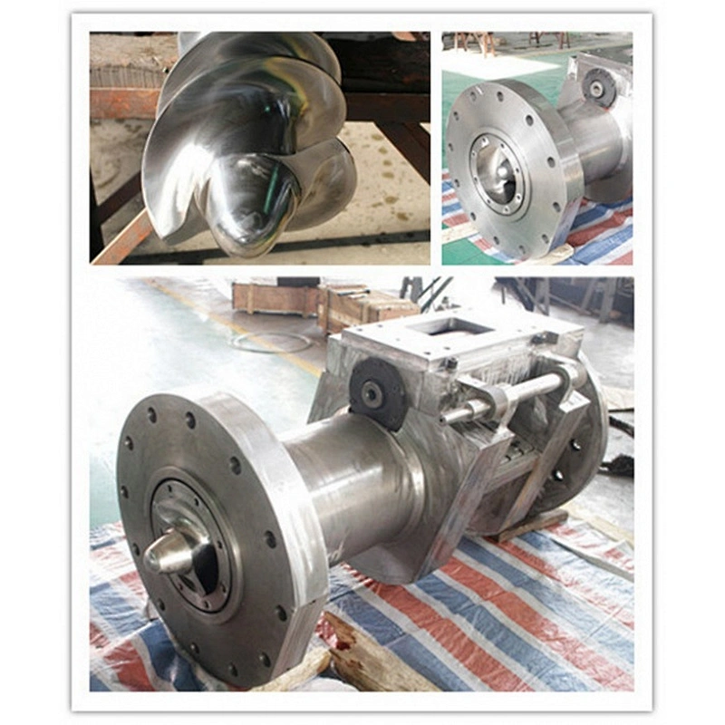 Hot feed rubber extruder screw and barrel