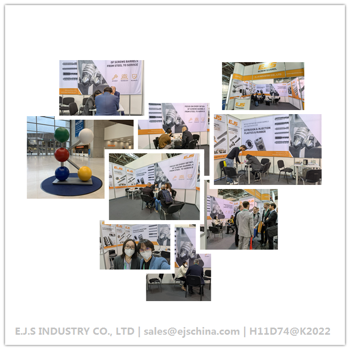 Meet EJS screw barrel K2022, to discuss new screw designs and new barrel production