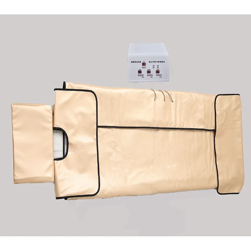 Golden color infrared sauna blanket with Bian Stone for body slimming