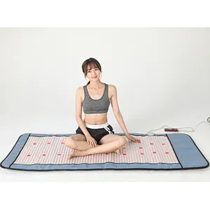High quality magnetic carbon fiber infrared heated  tourmaline massage mattress