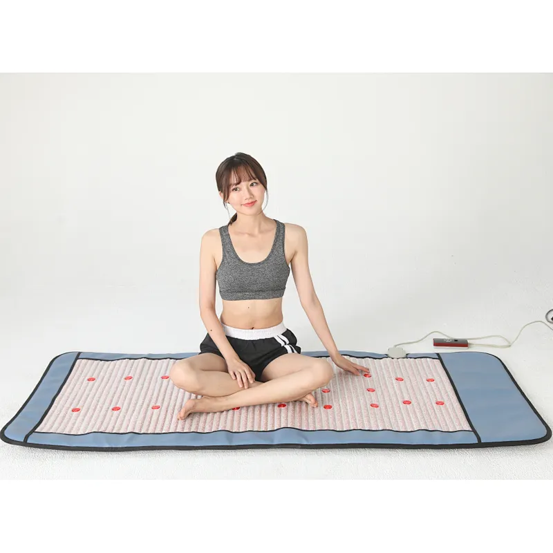 High quality magnetic carbon fiber infrared heated  tourmaline massage mattress