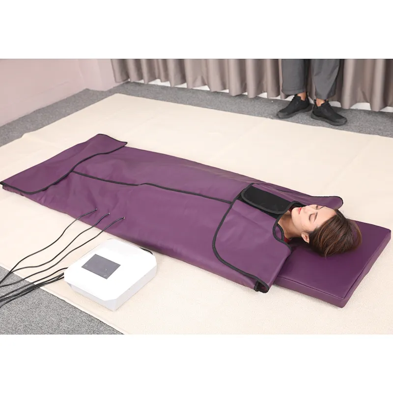 3 zone far infrared light sauna blanket with touch screen controller box for body slimming