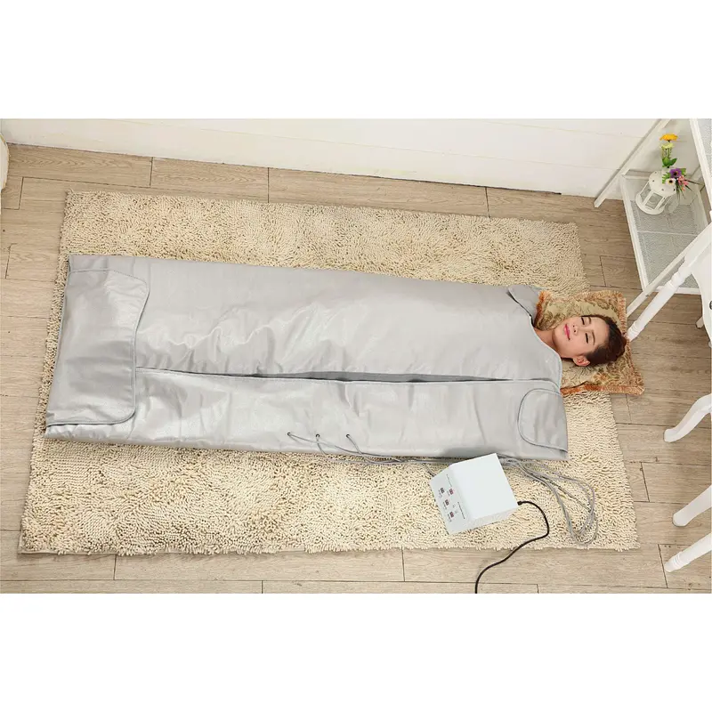 Home use Portable Thermal Heating Far Infrared Ray 3 Zones Silver Sauna Blanket For Weight Loss