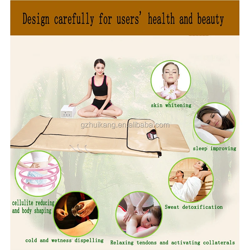 Huikang Custom Logo Body Wrap Heat Far Infrared Sauna Blanket with Bian stone For Weight Loss And Detox