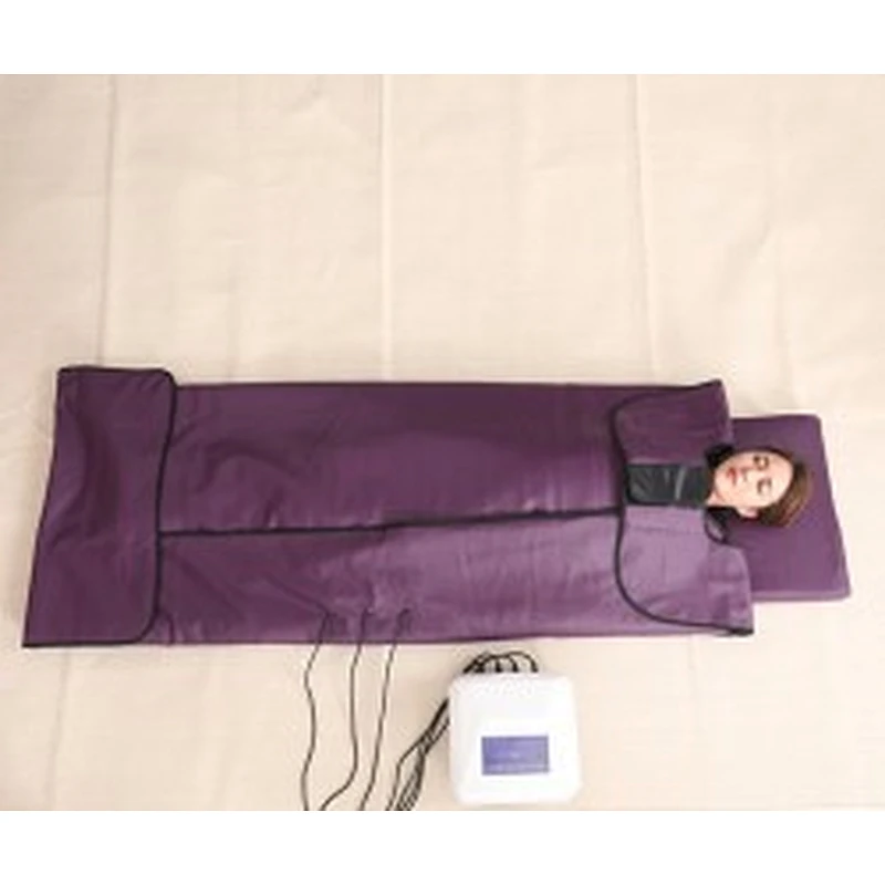 Touch Screen 3 Heating Zones Portable Low EMF Bian Stones Bring Photon Led Light Infrared Sauna Blanket Wrap