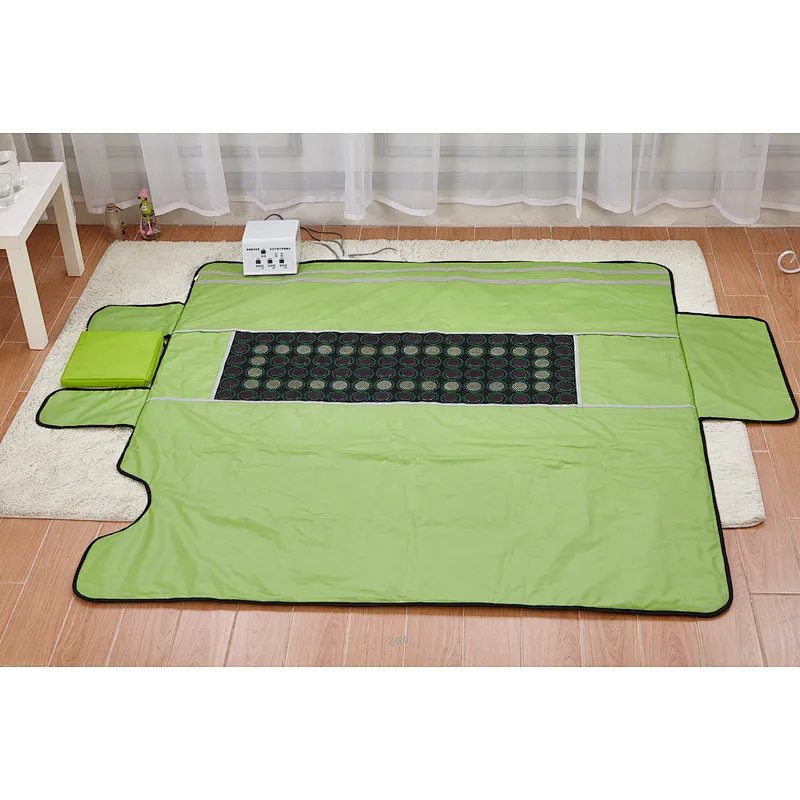 Huikang OEM/ODM 3 zones infrared body wraps machine sauna blanket with tourmaline and jade stones