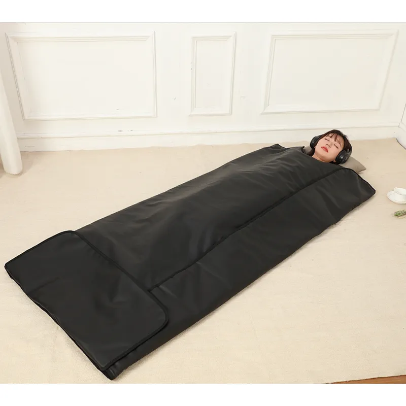 Low EMF far infrared black purple sauna blanket body wrap for weight loss