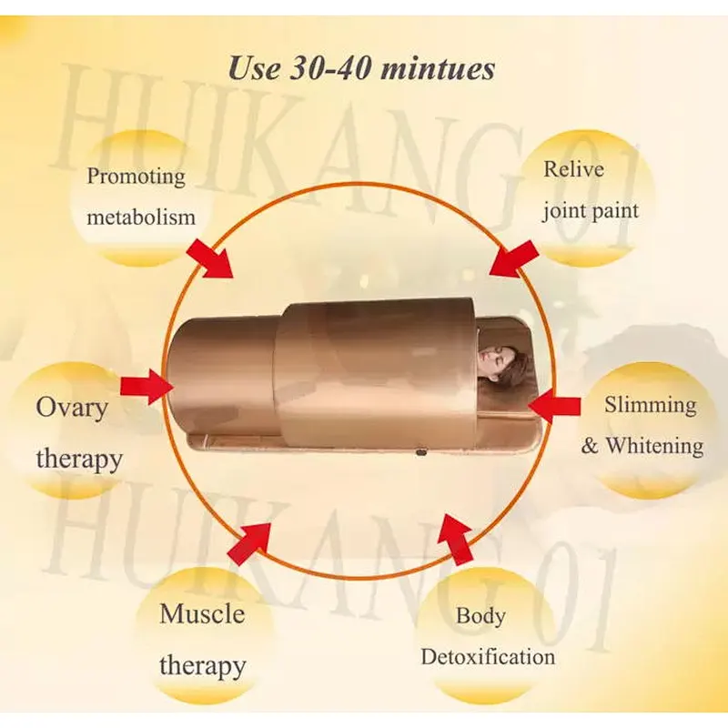 Factory direct sale home use spa golden bian stones low emf sauna dome